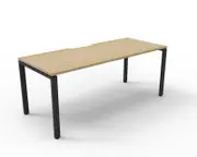 RAPIDLINE DELUXE PROFILE LEG WORKSTATION Single Sided No Screen 1 Person W1200 x D750 x H730mm Natural Oak/Black