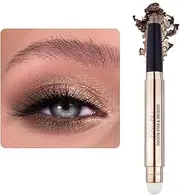 [LOKFAR] Eye-Shadow Stick Makeup Cosmetics Eye Brightener Stick, Rotatable Cream Eye Shadow Pencil, Glitter Shimmer Eyeshadow Stick with Soft Brush for Eye Makeup (07# Cocoa Shimmer)