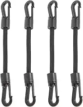 Vaguelly 4Pcs Multi Use Hook Ropes Portable Elastic Buckle Straps for Camping Supplies Easy to Install and Remove Durable Pom and Material for Tarp Tent and Outdoor