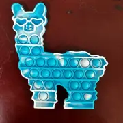 White Blue Llama Push Pop Fidget Bubble Popper Stress It Reliever Autism Sensory