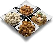 XIANERHUI Sigong Grid Serving Bowl Stainless Steel Snack,Fruit Tray, Candy Nut Bowl Decorative Centerpiece Serving Platter for Nuts, Chip and Dip, Salsas, Food Tray, Home Decor Gift (Sigong grid)