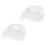 2x Umbrella Food Cover Foldable Collapsible Net Mesh 45cm Lace Insect Fly Tent