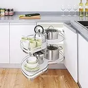Corner Cabinet Pull Out Storage Rack for 800/900mm Cabinets Large Capacity Lazy Drawer Solution