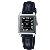在飛比找PChome24h購物優惠-【CASIO】方形復古典雅女孩皮帶腕錶-羅馬時刻數字/黑面 