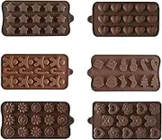 6Pcs Silicone Molds for Chocolate，with Cavities Food Grade Silicone，for Food Grade no-Stick Baking, for Cake Toppers,Ice Cubes,Jello for Wedding Party
