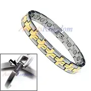 ACCENTS KINGDOM MEN'S MAGNETIC POWER CROSS TITANIUM GOLF BRACELET T18