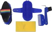 6pcs Stable Cleaning Kit, Professional Sponge Fur Comb Horseshoe Hook Stable Brush Set, Horse Cleaning Tool Set Horse Brushes Set for Horse Fur and Stable Cleaning