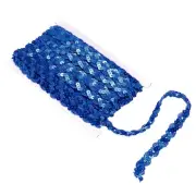 11Yards 0.6 Inch Sequin Braid Trim, Flat Sequins Paillette Ribbon Dark Blue