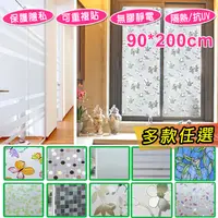 在飛比找PChome24h購物優惠-fioja費歐家【無膠玻璃靜電貼】90x200cm加大加寬抗