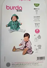 BURDA KIDS 9270 CHILD'S Jacket Sewing Pattern 1 Month to 3 Years Skill EASY