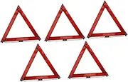 5pcs Emergency Triangle Reflective Kit for Vehicles Foldable Roadside Safety Reflectors Warning Triangles for Increased Night Visibility and Passenger Security