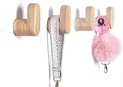4 PCS Wall Hooks，Tree Coat Hooks，Simplicity Wall Hook Natural Wood Wall Coat Racks，Coat and Hat Hook
