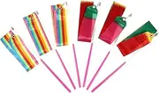 KOMBIUDA 6pcs Dance Ribbons Gymnastics Streamers Lightweight Handles for Artistic Dancing Rhythmic Gymnastics and Activities