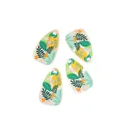 2 Teardrop Leaf Acrylic Charms - K060