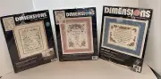 Lot Of 3 Dimensions WEDDING RECORD - No-Count & Stamped Cross-Stitch Kits