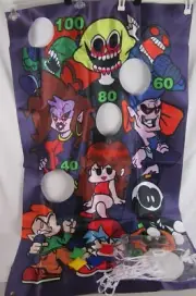 Friday Night Funkin Bean Bag Toss Game-Kids Party Game-(4) Bean Bags-NEW