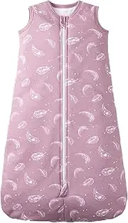 Owlivia Baby Organic Cotton Sleeping Bag with 2-Way Zipper, Organic Cotton Wearable Blanket,Unisex Sleep Sack