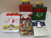 Brand New Lot of 5 Christmas Gift Card Holders 2-tin and 3-paperboard Seastone