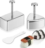 3 Pack Onigiri Mold Set Onigiri Press Kimbap Mold Sushi Rice Mold Rice Ball Maker Mold Musubi Mold Sushi Mold Set Spam Musubi Mold Stainless Steel Onigiri Mold for Kid Lunch and Home DIY