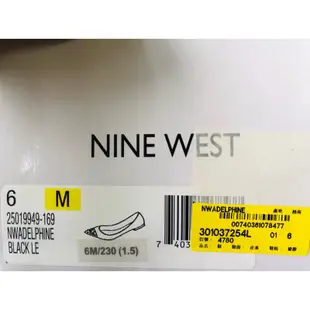 NINE WEST 鉚釘尖頭平底鞋 23cm