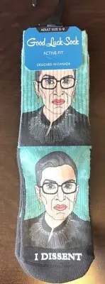 Good Luck Sock "I Dissent" RBG Ruth Bader Ginsburg Socks SCOTUS