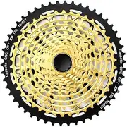 Mountain Bike Cassette 12 Speed Cassette Freewheel Lightweight 10-50T/10-52T Sprocket Cassette XD 12s MTB Cassette(Gold,12s 10-52T)