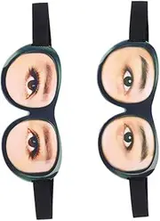 NIYANGLE 2Pcs Cute Eye Masks for Sleeping Eye Cover with Adjustable Strap Light Blocking Travel Eye Mask for Naps Flights and Parties