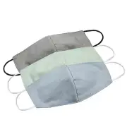 Reusable Muslin Multi-Colored Cotton Fabric Washable Fashion Face Masks Set of 3