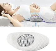 Lumbar Pillow for Sleeping, Adjustable Height Air Mesh Back Support Pillow for Lower Back Pain Relief and Sciatic Nerve Pain for Bed Rest Side Pregnancy Pillows Waist Support