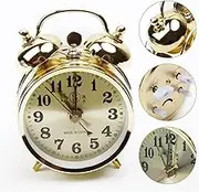 Alarm Clock Bedroom 7cm Mechanical Gold Alarm Clock Manual Wake Up Vintage Metal Clock Cute Alarm Clock for Home Decoration Table Clock Bedside Clock Aqiong