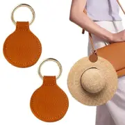 2x Leather Magnetic Hat Clip On Bag f Travel Luggage Tote Towel Backpacks Brown