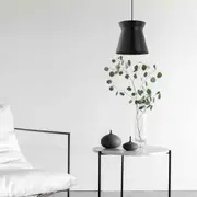 Diablo interior Cone Flat Top Pendant Light in Black or White