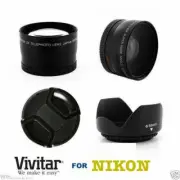 4k WIDE ANGLE LENS + MACRO + HD ZOOM LENS +LENS HOOD FOR NIKON COOLPIX P1000