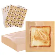300pcs Heat Sealable Bakery Bags with Window 7.9 x 7.5 inches(Brown)