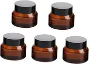 FOYTOKI Travel Bottles Set of 5 Leakproof and Lightproof for Cream Eye Makeup Round Rim Jars for