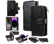 013 Zipper Wallet Phone Case Split Protective Case for iPhone15Pro