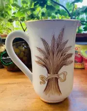 Deruta for Wolfman Gold Ceramic Grano Pitcher Wheat Design NEVER USED & NUMBERED