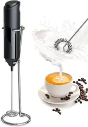 Coffee Milk Frother Handheld Foamer Electric Black