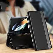 Magnetic Holster Pen Slot with Pen Phone Case for Samsung Galaxy Fold6 Flip Case for Galaxy Z Fold 5 4 2 3 Protective Cover,Black Accessory Pen,for Samsung Z Fold6