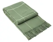 Brighton NZ Wool Throw Rug - Sage Striped