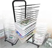 Art Drying Rack,Mobile Floor Standing Drying Rack,Drying Storage Easel with Wire Rack,Space Saving,for Creative Studios,Classrooms(20 Layers)