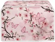 [Mumeson] Pink Butterfly Toaster Protection Cover Kitchen Accessories Decor Bread Maker Oven Protector Covers 2 Slice Toaster Cover,Small Appliance Toaster Cover with Pockets for Kitchen