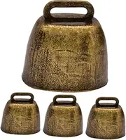 KONTONTY Craft Bells for Dogs and Cats: 4PCS Iron Cow Bells Noise Maker Adorable Shape Lightweight for Pet Collar Decorations