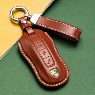保時捷鑰匙套 鑰匙皮套 Porsche 鑰匙套 新款凱燕 macan Cayenne 鑰匙包 鑰匙扣 保時捷真皮鑰匙套