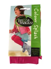 BNWT Razzamatazz Brand Girls Age 3 to 4 Years Fuschia Pink Flower Print Tights