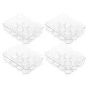 4x Boxsweden Crystal 12 Eggs Plastic Storage Rack Container/Holder Fridge Case