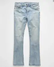 AE AirFlex+ Slim Bootcut Jean Destroyed Light Wash 38x32