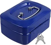 TEMPNAP Lockable Cash Box with Key Portable Metal Money Box for Secure Cash and Coin Storage Safe for Home Office and Travel Compact Design for