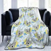 Blanket Blue Koala Throw Blanket for Sofa Bed Couch Soft Warm Microfiber Fluffy Picnic Blanket Fleece Blanket Gifts for Women Kids Teens Adults 150x200cm