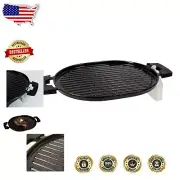USA-Made 10.4" Cast Iron Grill for Induction Cooktops - Easy to Clean Non-Stick